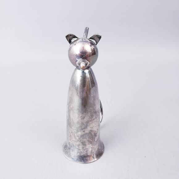Art Deco Napier Silverplate 1oz Shot Kitty Cat Jigger - Picture 2 of 9